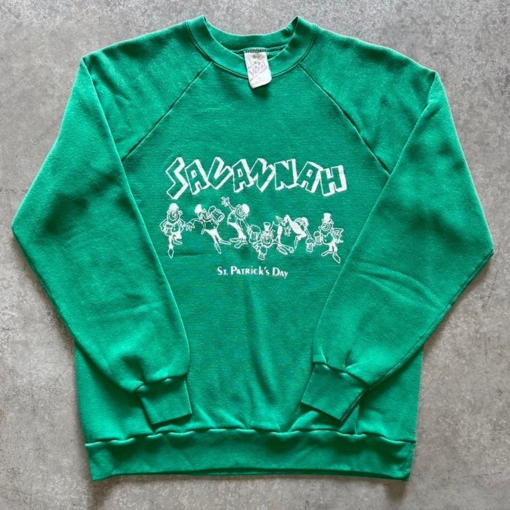Savannah Georgia St Patrick's Day Vintage 80s Crewneck Sweatshirt Sz Large